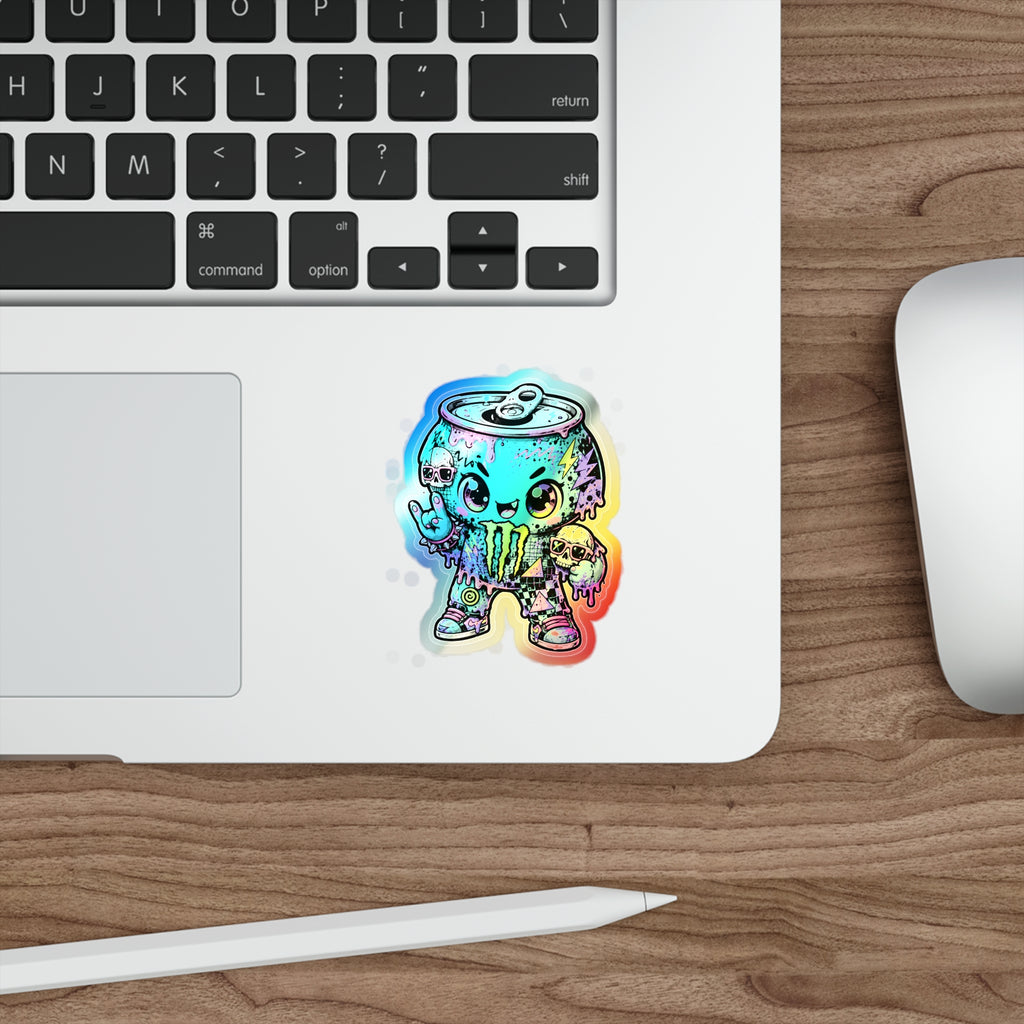Drip Monster Can | Holographic Die-Cut Sticker