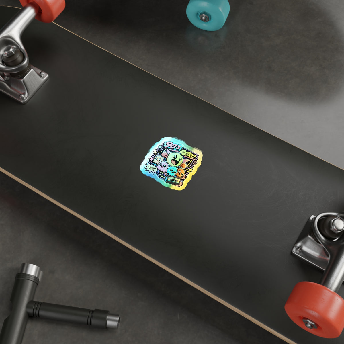 Arcade Ghosts & Mixtape | Holographic Die-Cut Sticker
