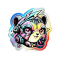 Neon Riot Panda | Holographic Die-Cut Sticker