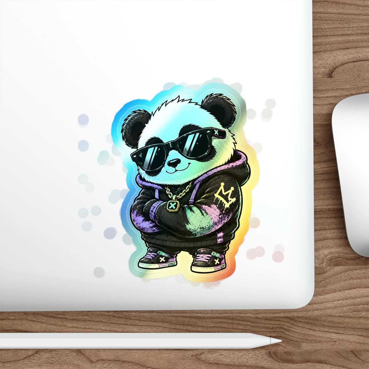 Cool Panda | Holographic Die-Cut Sticker