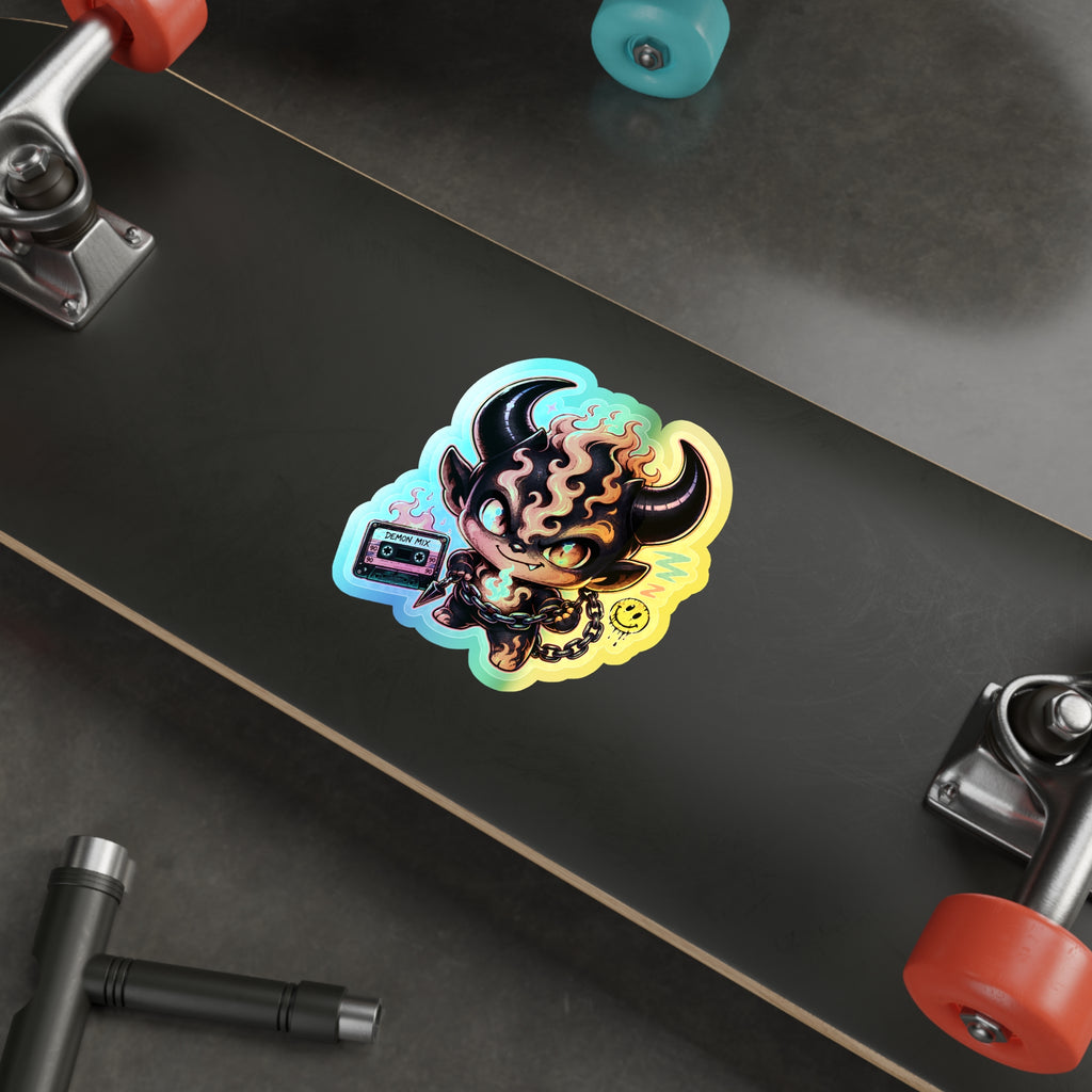 Fire Demon | Holographic Die-Cut Sticker