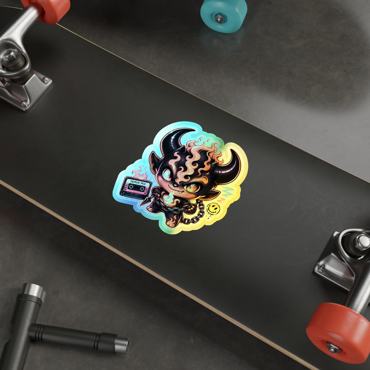 Fire Demon | Holographic Die-Cut Sticker