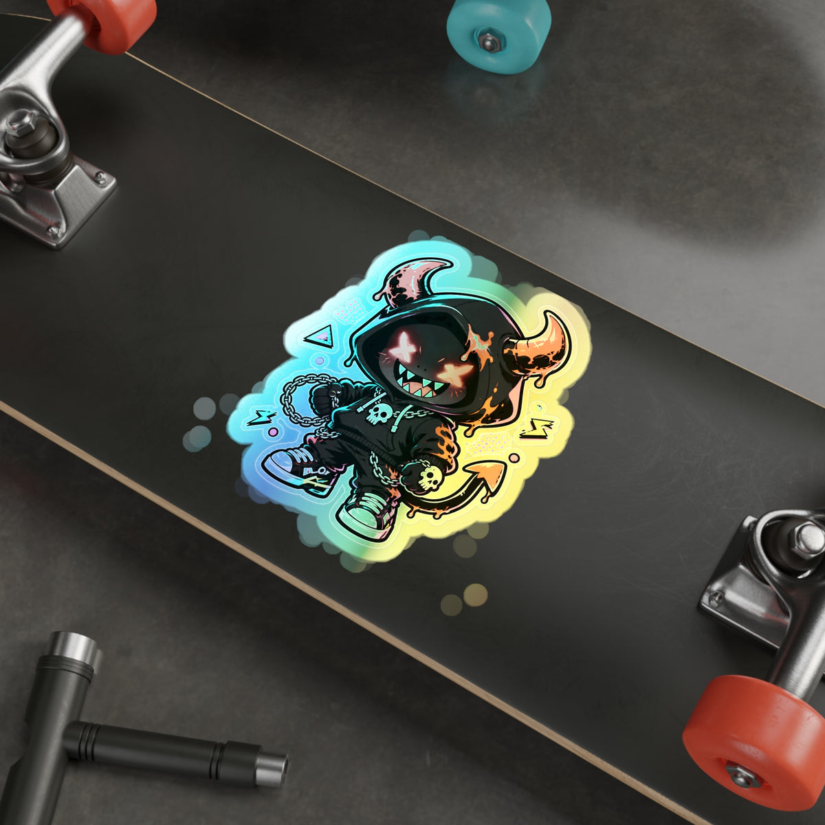 Neon Devil | Holographic Die-Cut Sticker
