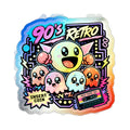 Arcade Ghosts & Mixtape | Holographic Die-Cut Sticker