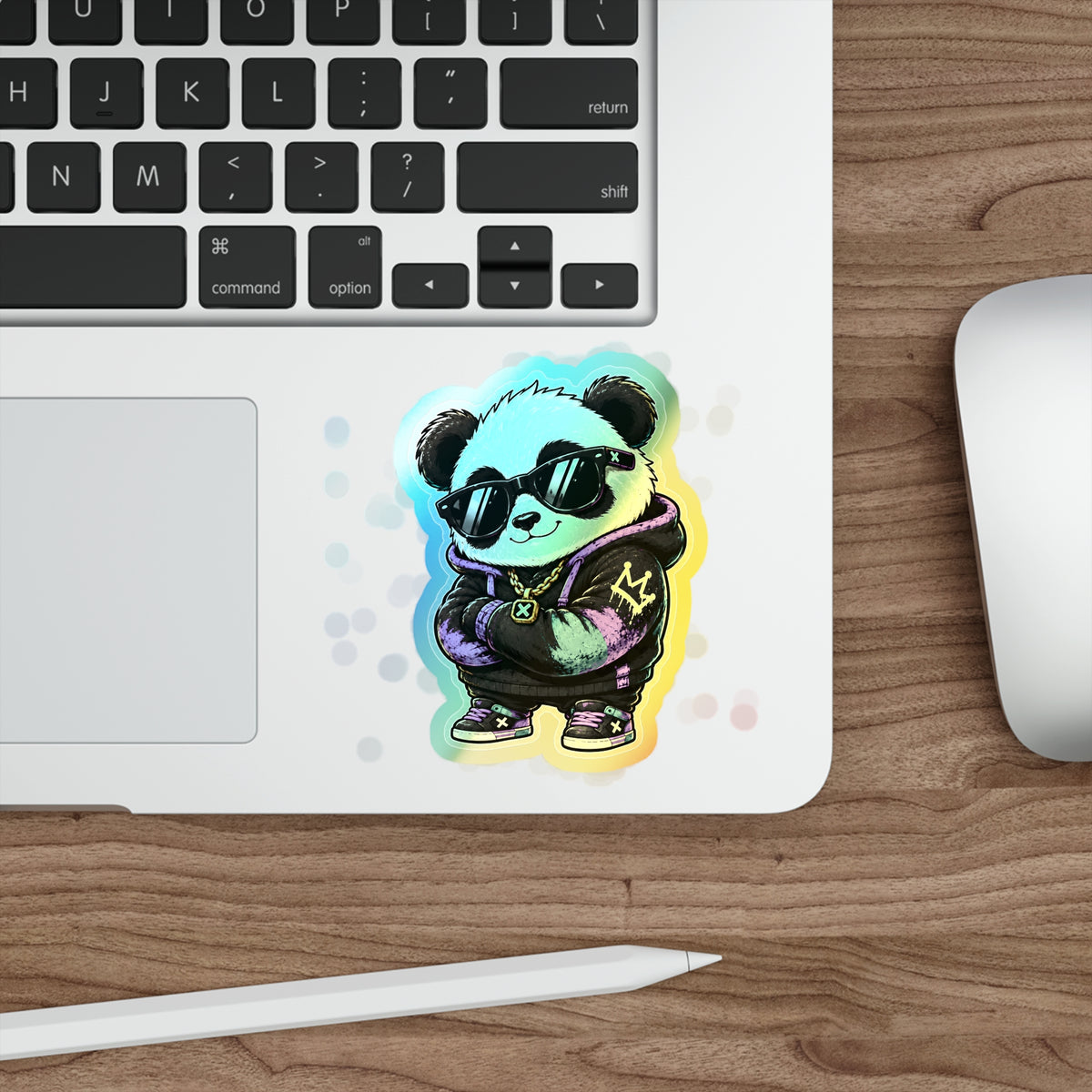 Cool Panda | Holographic Die-Cut Sticker