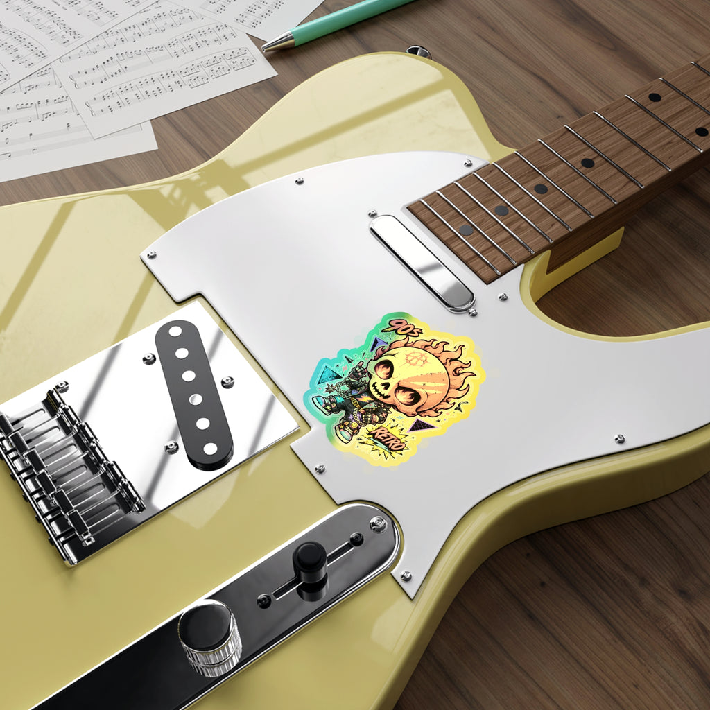 Retro Riot Skull | Holographic Die-Cut Sticker