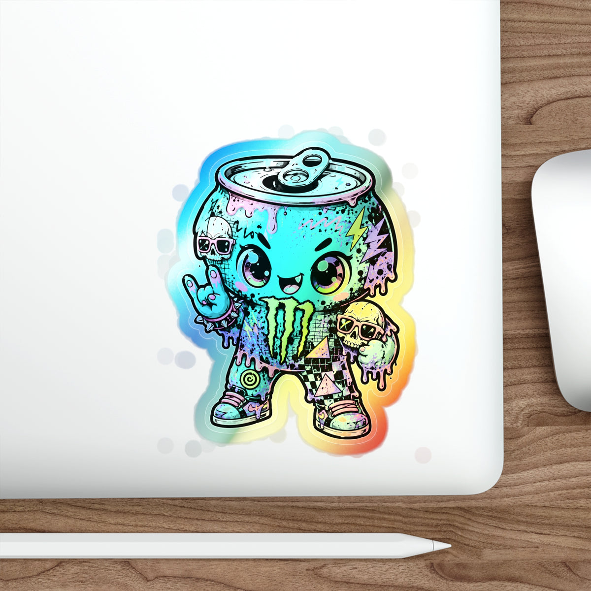 Drip Monster Can | Holographic Die-Cut Sticker