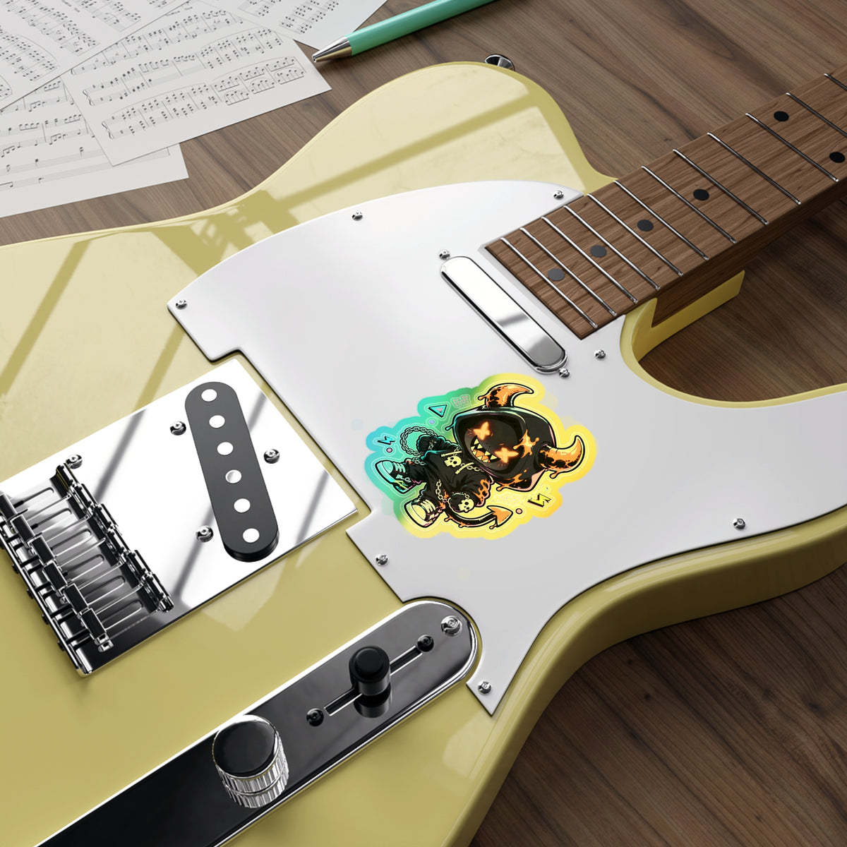 Neon Devil | Holographic Die-Cut Sticker