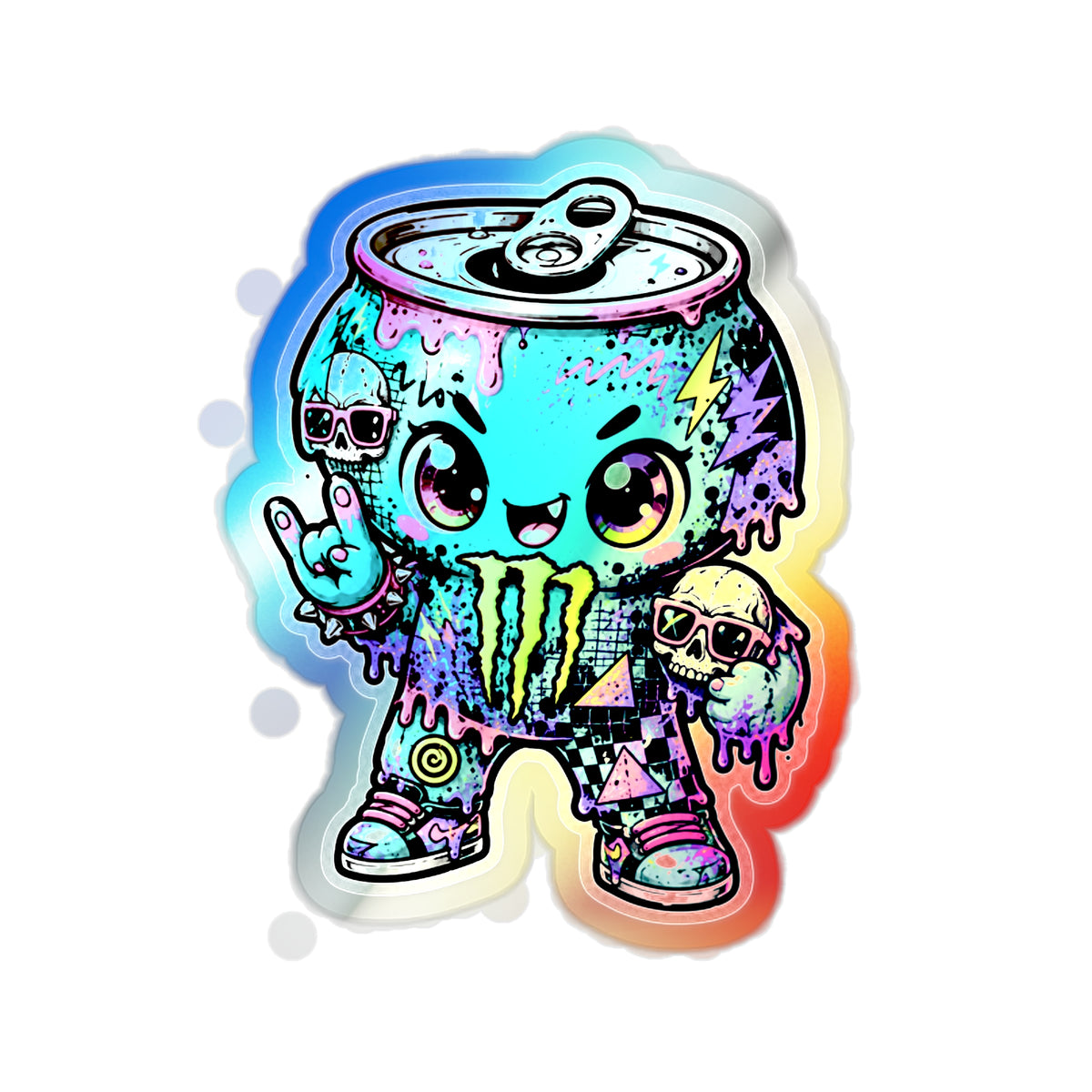 Drip Monster Can | Holographic Die-Cut Sticker