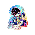 Neon Rebel Boy | Holographic Die-Cut Sticker