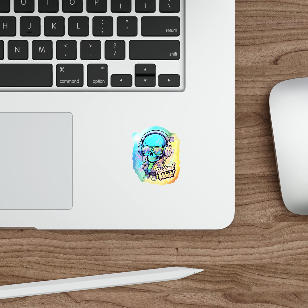Radical Vibes Skull | Holographic Die-Cut Sticker