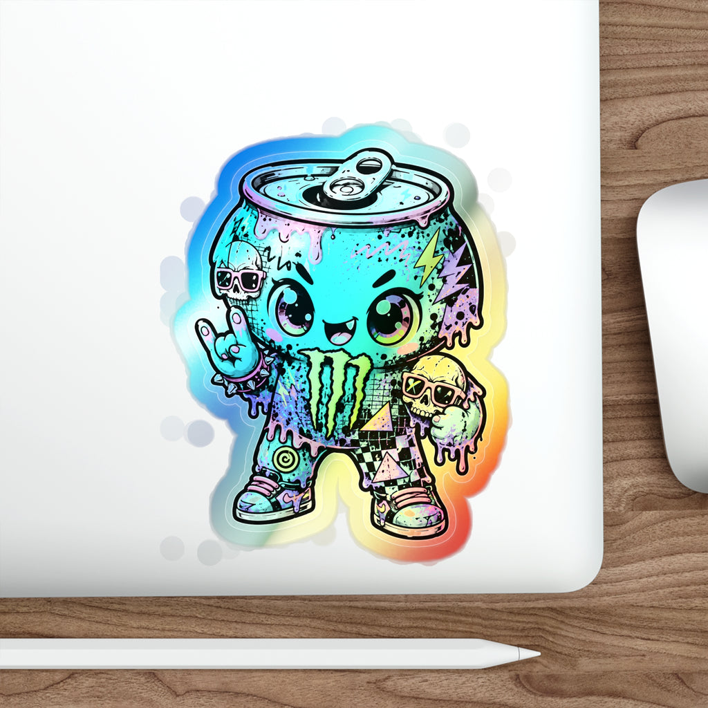 Drip Monster Can | Holographic Die-Cut Sticker