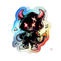 Neon Devil | Holographic Die-Cut Sticker