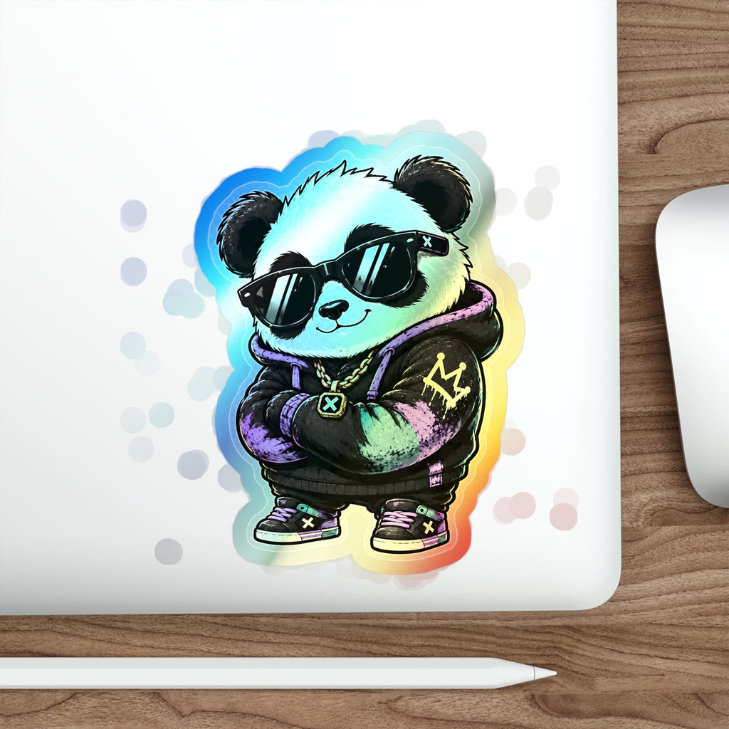 Cool Panda | Holographic Die-Cut Sticker