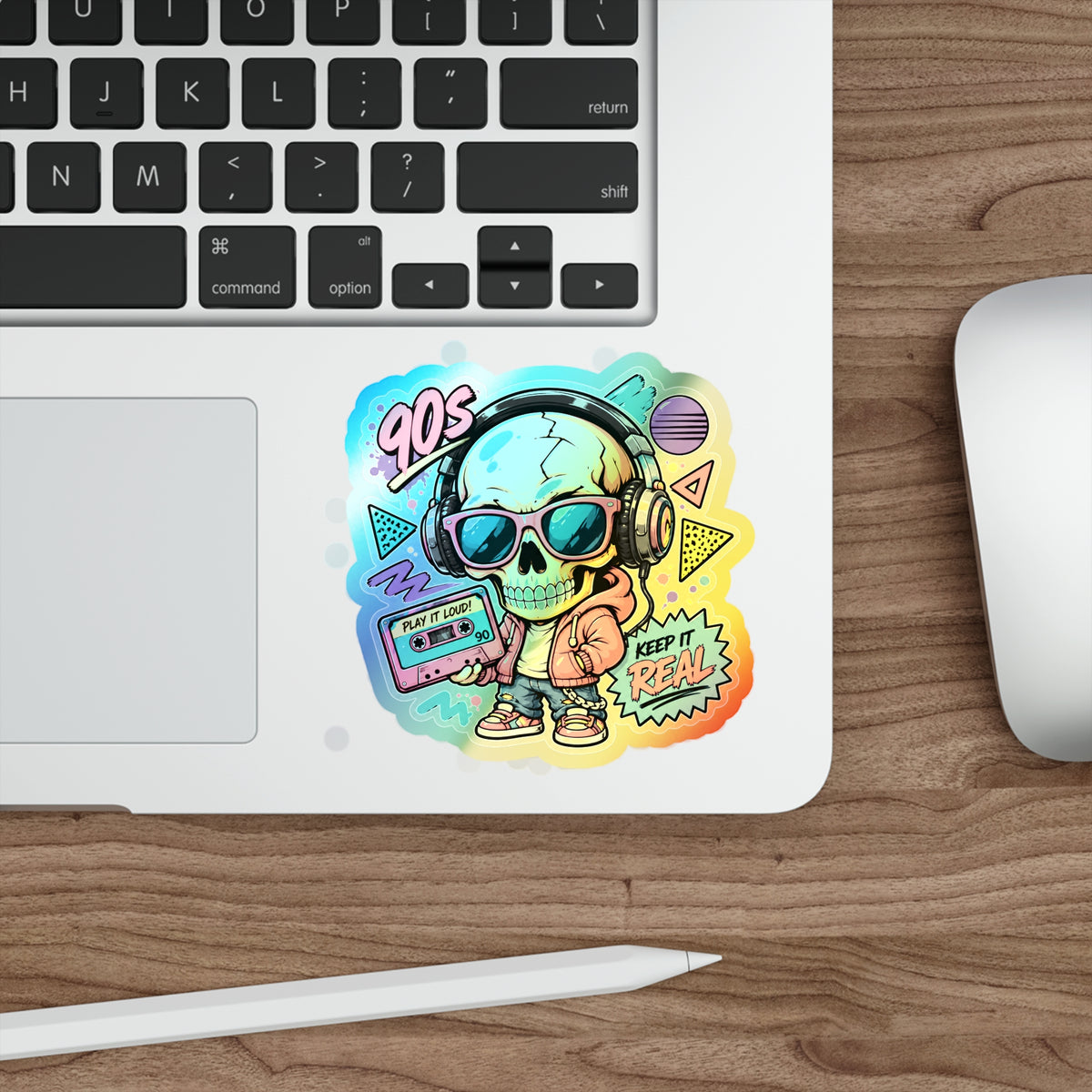 Keep It Real Skull | Holographic Die-Cut Sticker