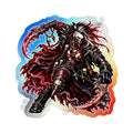 Holographic Reaper Die-Cut Sticker — Gothic Metal Skull Design