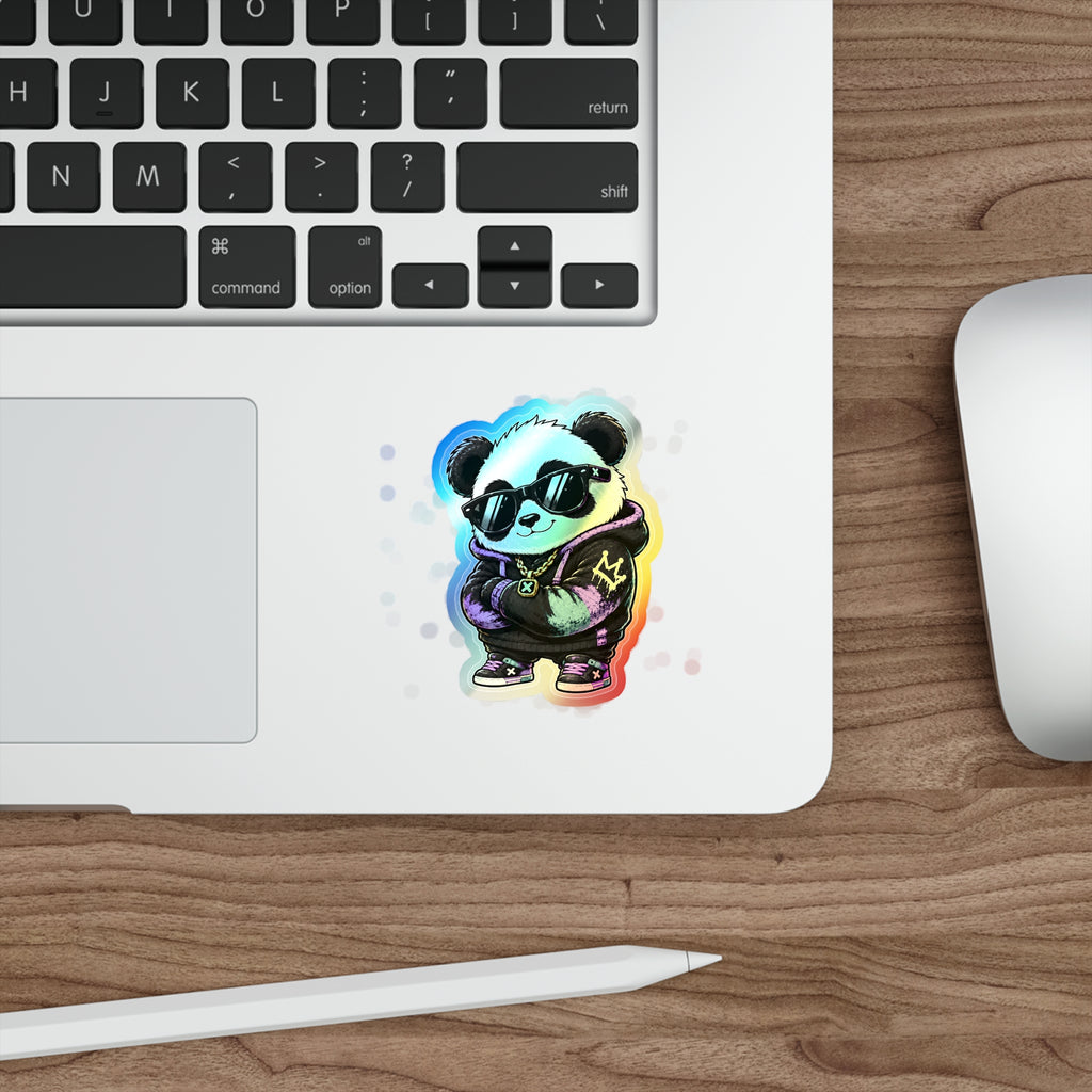 Cool Panda | Holographic Die-Cut Sticker
