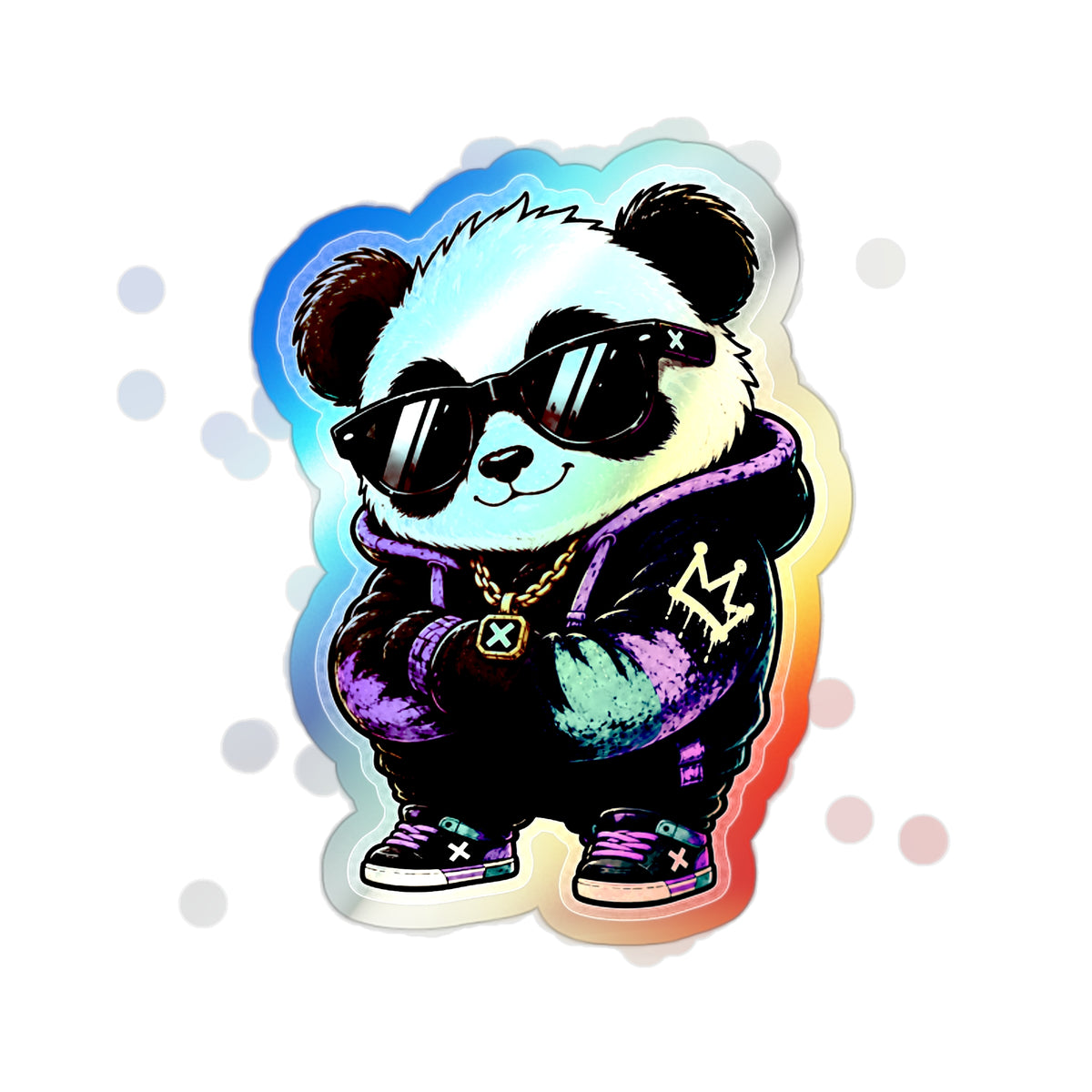 Cool Panda | Holographic Die-Cut Sticker