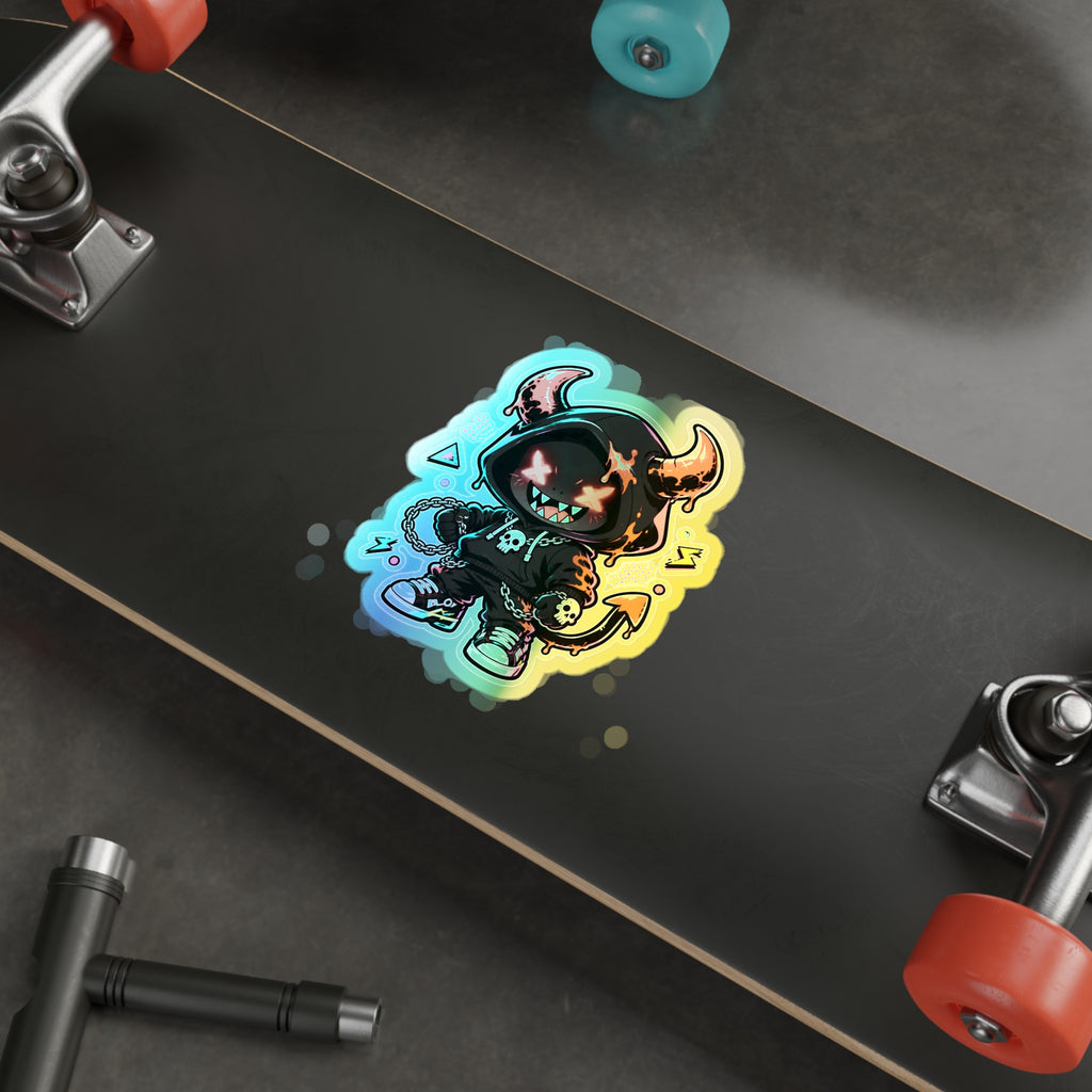 Neon Devil | Holographic Die-Cut Sticker