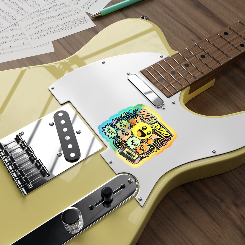 Arcade Ghosts & Mixtape | Holographic Die-Cut Sticker