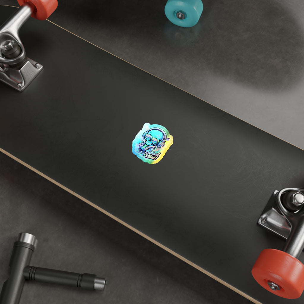 Radical Vibes Skull | Holographic Die-Cut Sticker