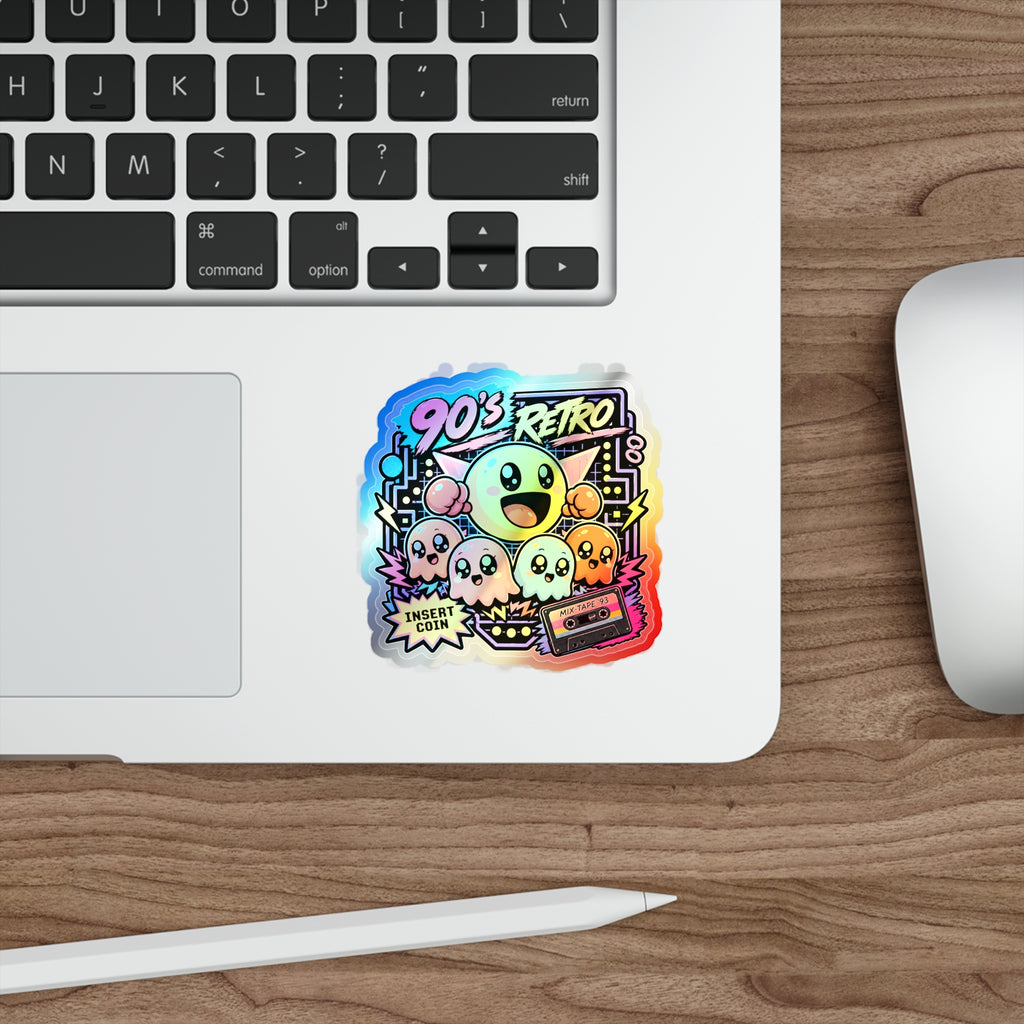 Arcade Ghosts & Mixtape | Holographic Die-Cut Sticker
