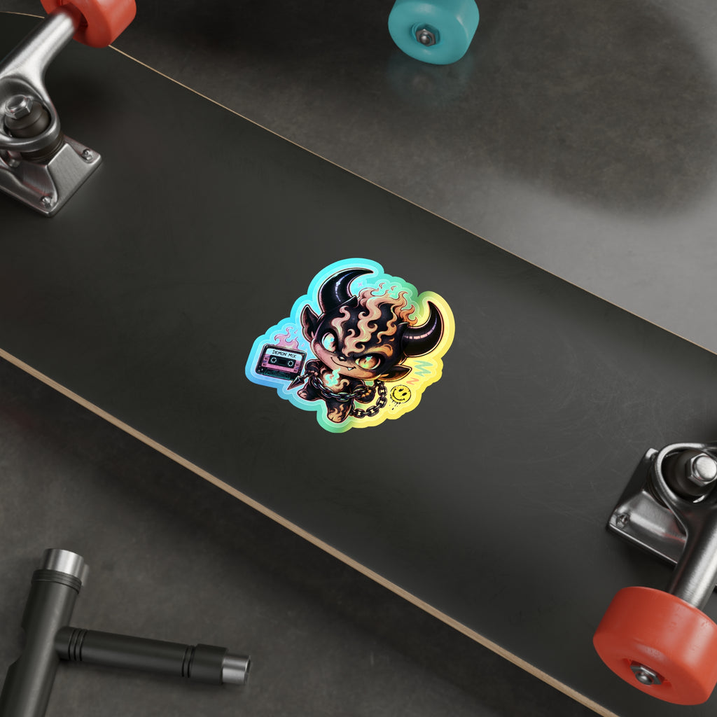 Fire Demon | Holographic Die-Cut Sticker