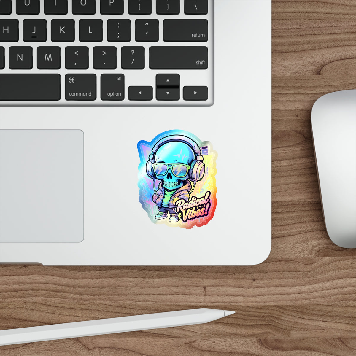 Radical Vibes Skull | Holographic Die-Cut Sticker