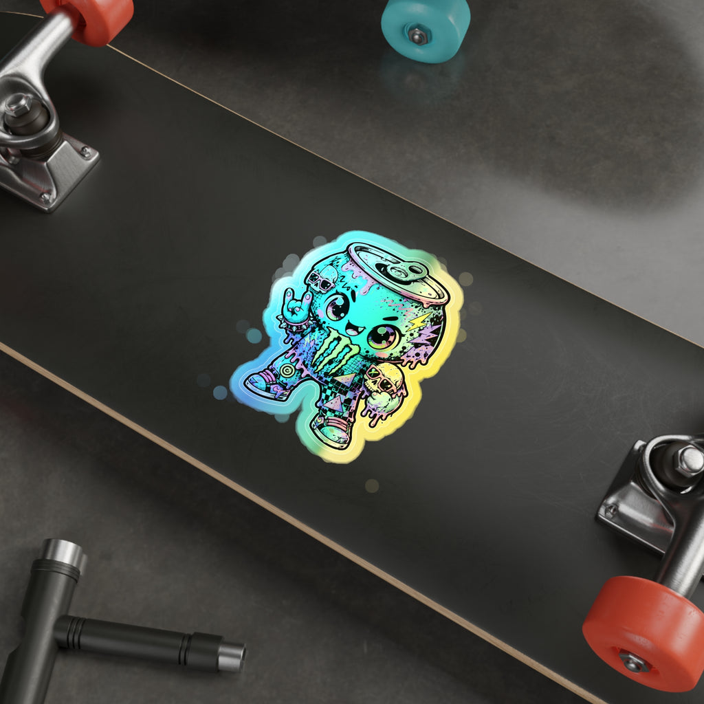 Drip Monster Can | Holographic Die-Cut Sticker