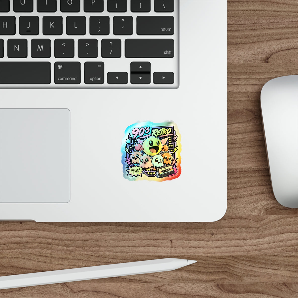 Arcade Ghosts & Mixtape | Holographic Die-Cut Sticker