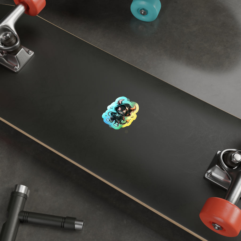 Neon Devil | Holographic Die-Cut Sticker