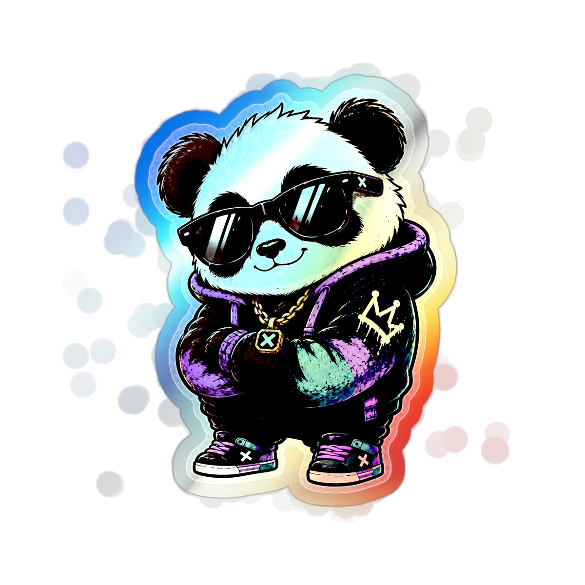 Cool Panda | Holographic Die-Cut Sticker