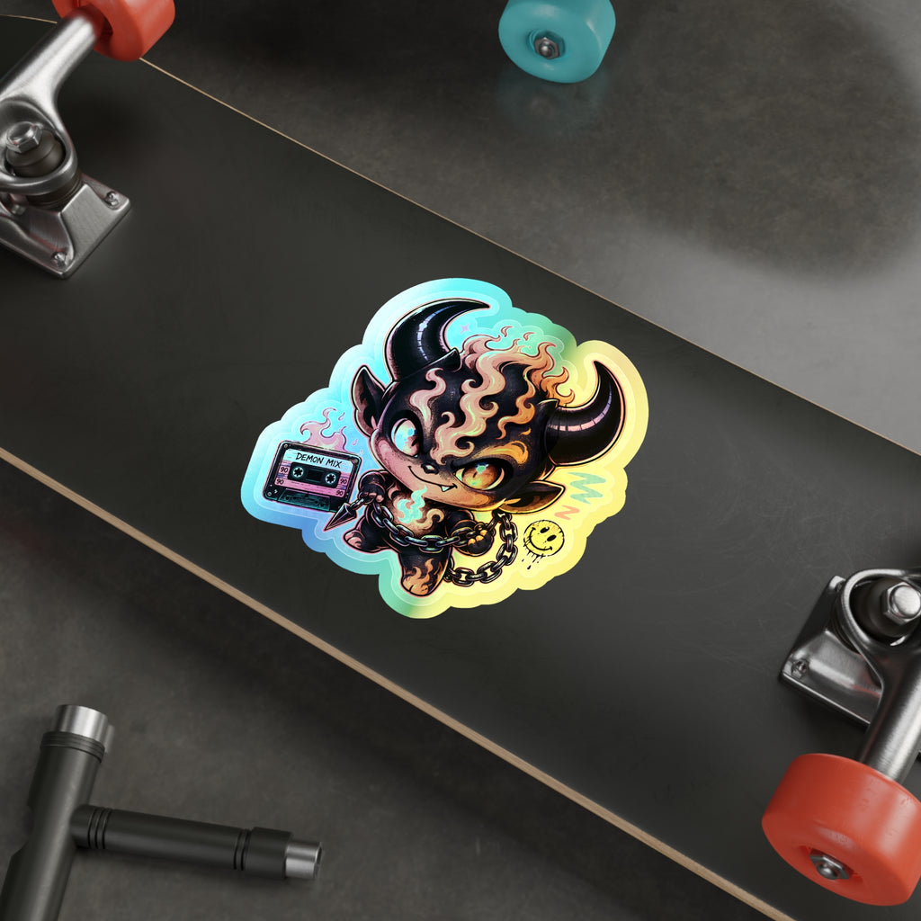 Fire Demon | Holographic Die-Cut Sticker