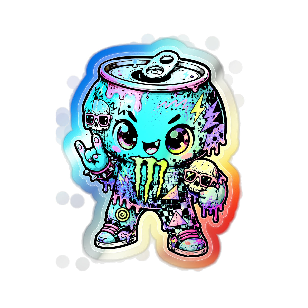 Drip Monster Can | Holographic Die-Cut Sticker