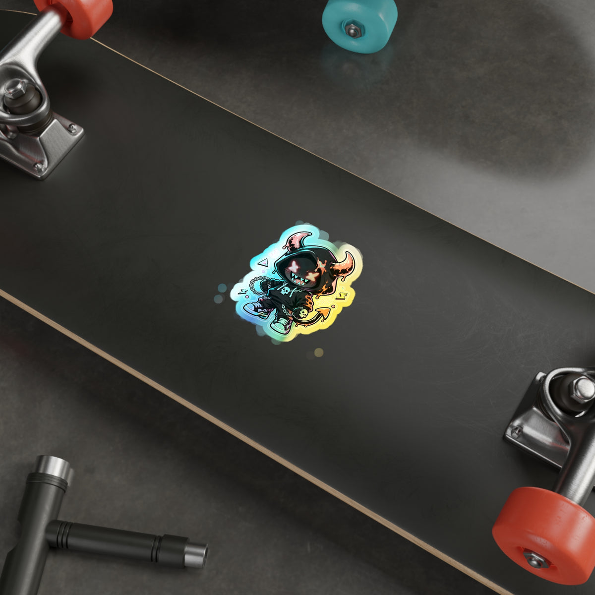 Neon Devil | Holographic Die-Cut Sticker