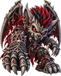 Infernal Clawfang gothic gargoyle holographic sticker artwork by Wicked Riot Stickers
